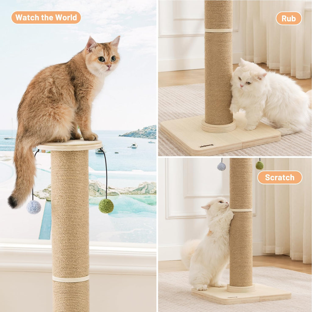 ZOMISIA 35'' Tall Cat Scratching Post for Indoor Cats Adults