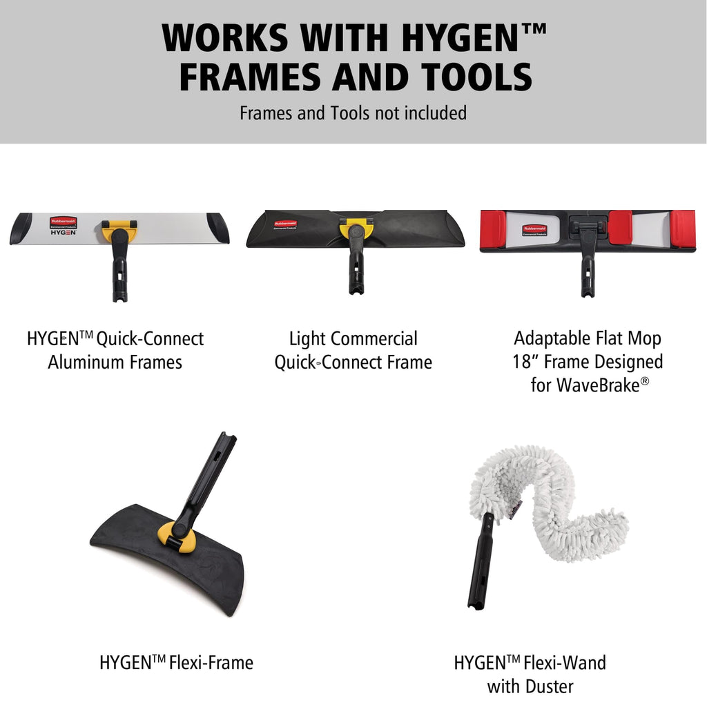 Rubbermaid Commercial Products HYGEN Quick-Connect Adjustable Extension Handle/Pole, Lightweight Cleaning Tool for Floors/Walls/Ceilings/Windows for Janitorial/Residential/Commercial/Business, Yellow