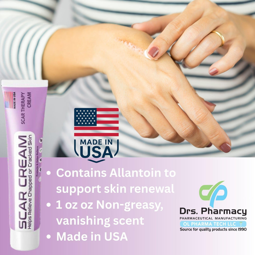 Scar Cream – Helps Reduce Appearance of Old & New Scars – 1 oz, Made in USA