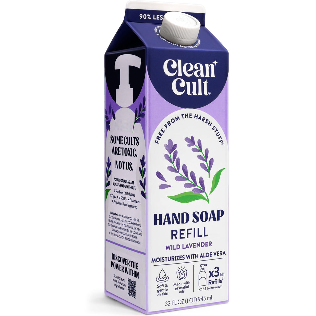 Buy now Cleancult Liquid Hand Soap Refills - Moisturizes Dry & Sensitive Skin - Made with Aloe Vera & Lavender Essential Oils - Wild Lavender - Eco Friendly - Paper-Based Packaging - 32 oz/2 Pack at indiglob india