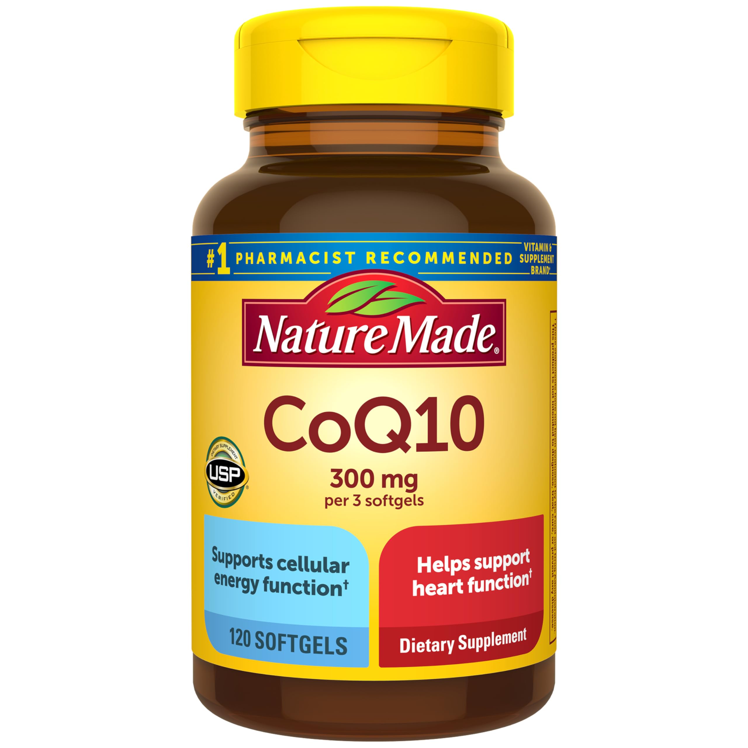 Nature Made CoQ10 300mg per 3 Softgels, Heart Health Support, 120 Softgels | Co Q 10 Supplement for Women and Men, Dietary Supplement that Provides Antioxidant Support, 40 Day Supply