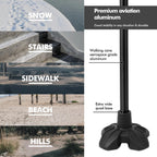 Buy now KINGGEAR F1 Walking Stick, Walking Cane for Women & Men, Self Standing Walkers for Seniors with Wrist Strap, Lightweight & Sturdy Offset EVA Handle and Large Quad Base at indiglob india
