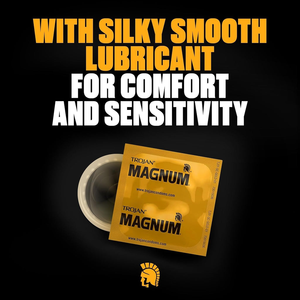 Buy now TROJAN Magnum Lubricated Large Condoms, Comfortable and Smooth Lubricated, America’s Number One Condom, 36 Count Pack at indiglob india