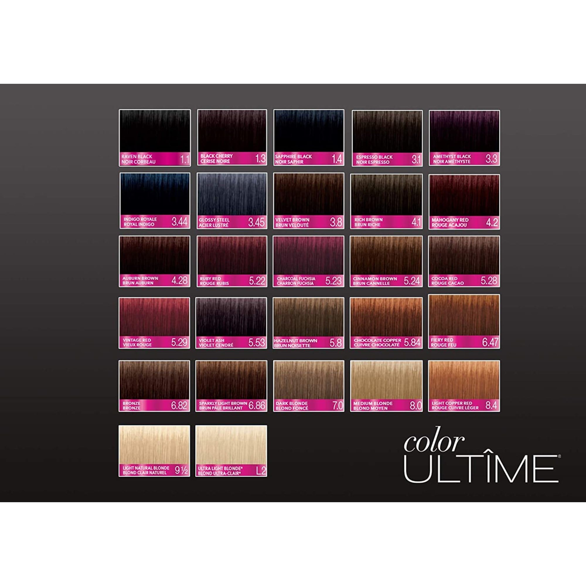Schwarzkopf Color Ultime 1.4 Sapphire Black Hair Dye, Permanent Intense Black with Diamond Brilliance, Fade-Resistant, Covers Grays, All Hair Textures (Pack of 2)
