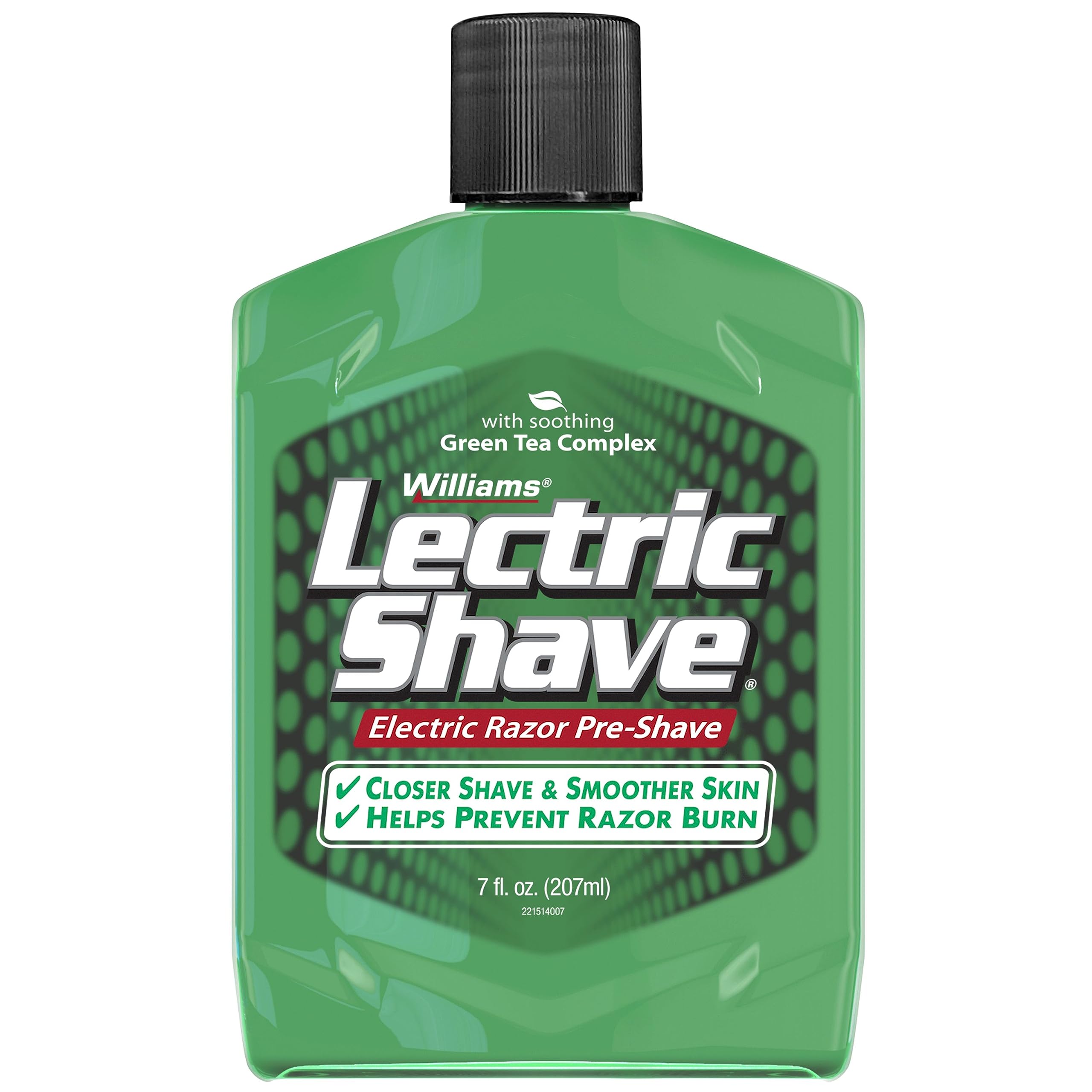 WILLAMS Electric Razor Pre-Shave, 7Fl Oz, Green Tea Complex | Electric razor pre-shave with green tea complex for closer shave. Reduces friction & irritation for smoother skin.