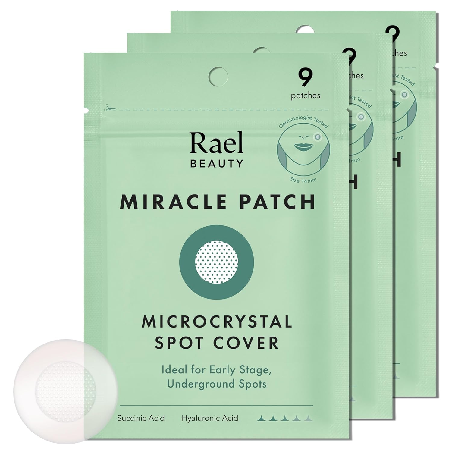 Buy now Rael Pimple Patches, Miracle Spot Control Cover - Hydrocolloid Acne Patch, Strips for Zits and Blemish, Korean Skin Care, Vegan, Cruelty Free (10 Count) 9 Count (Pack of 3) Microscrystal at indiglob india