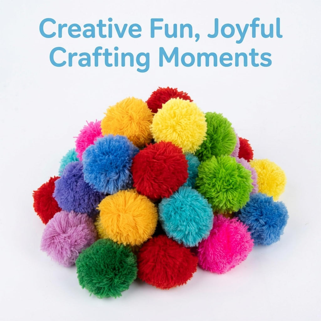 RAINFLOW 20 PCS Yarn Pom Poms for Crafts – 3 Inch Large Craft Fuzzy Pompoms