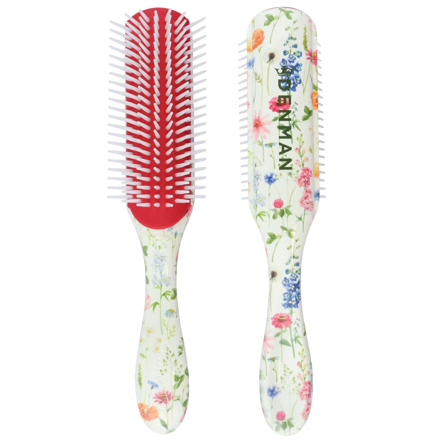 Buy now Denman D3 Original Curl Definer & Styler, Curly Hair Brush for Women & Men â€“ 7 Row Detangling & Curl Defining Brush for Smooth Defined Curls - a precision Styling Brush for straight hair Floral at indiglob india