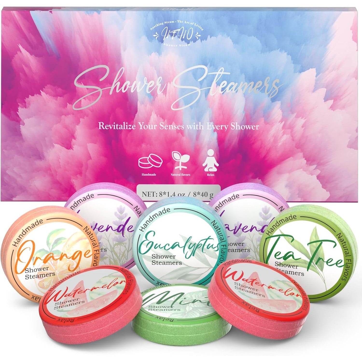 HFHO Shower Steamers Aromatherapy 8 Pack Natural Essential Oils Home Spa | Perfect For Stress Relief, Relaxation And Home Spa Self Care, Birthday Gifts For Women And Men