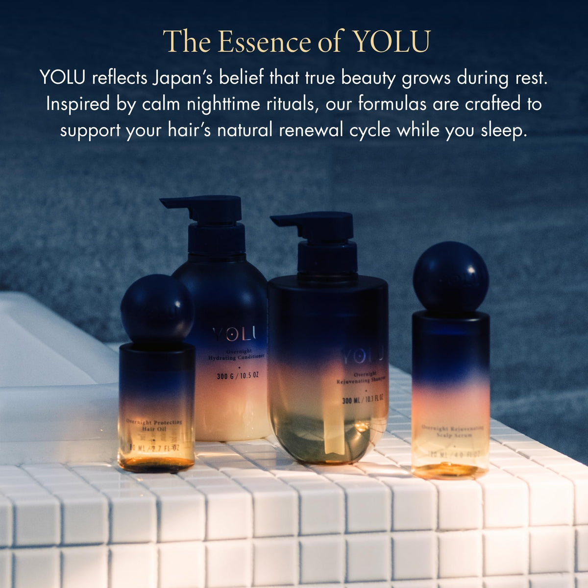 YOLU - Night Repair Shampoo and Conditioner Set - Japanese Hair Care for Damaged Hair - Sulfate Free, Frizz Control & Hydrating with Neroli & Jasmine Fragrance - 10.1 fl oz / 10.5 oz