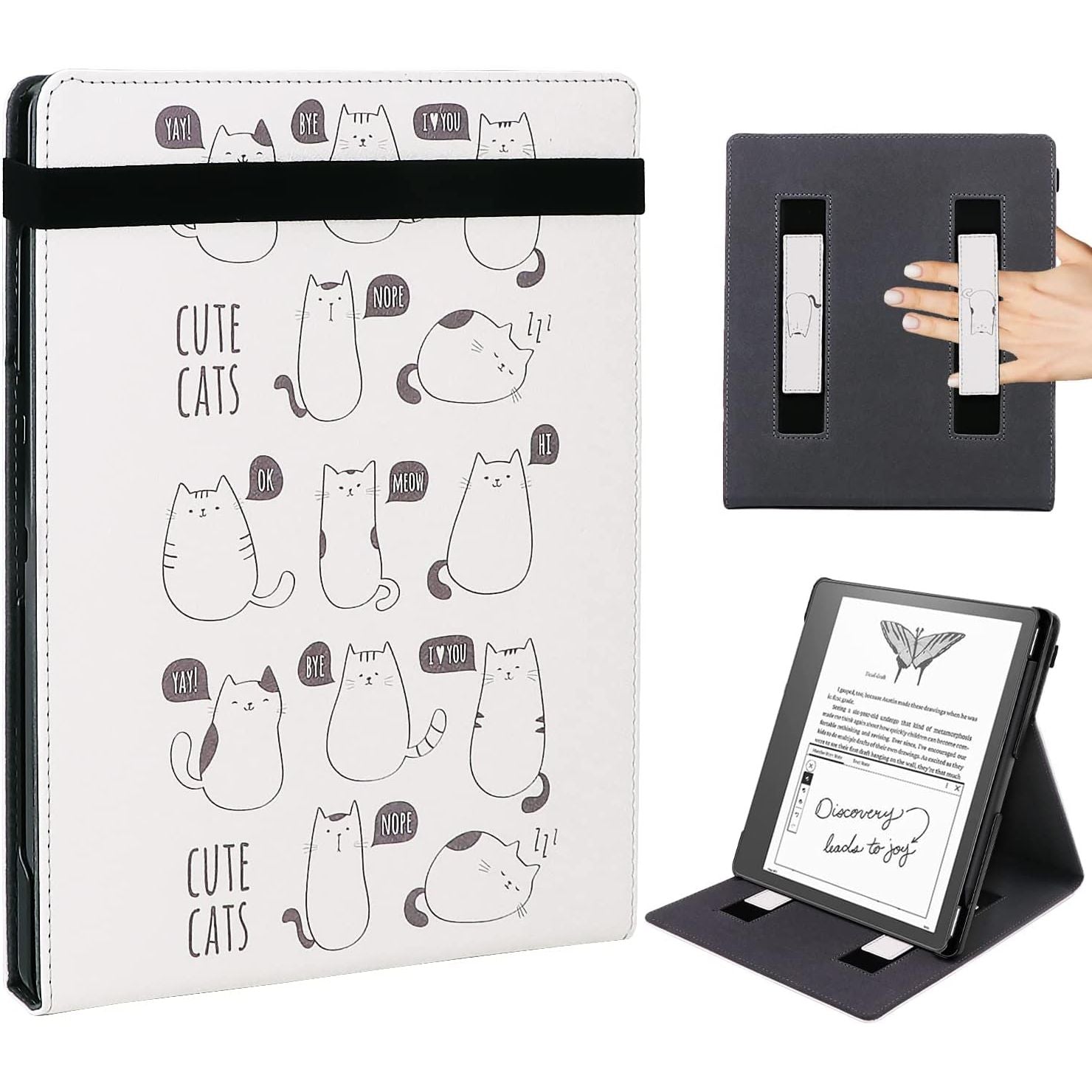 Buy now WALNEW Flip Case for 10.2-inch Kindle Scribe 2024/2022 Released, Two Hand Straps and Vertical Multi-Viewing Stand Cover with Auto Wake/Sleep for 10.2” Amazon Kindle Scribe E-Reader(Gray) Fat Cat at indiglob india