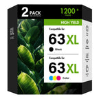 63 63XL 4520 3830 Ink Cartridges for HP Printers Black and Color Combo Pack