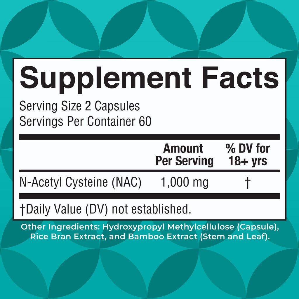 MARYRUTH'S NAC Supplement N-Acetyl Cysteine Capsules, Glutathione Precursor | Glutathione Precursor, Amino Acid, Cellular Health, Vegan, Non-GMO
