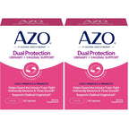 AZO Dual Protection, Urinary + Vaginal Support, Prebiotics and Probiotics for Women*, Starts Working Within 24 Hours, Non-GMO, 30 Count (Pack of 2)