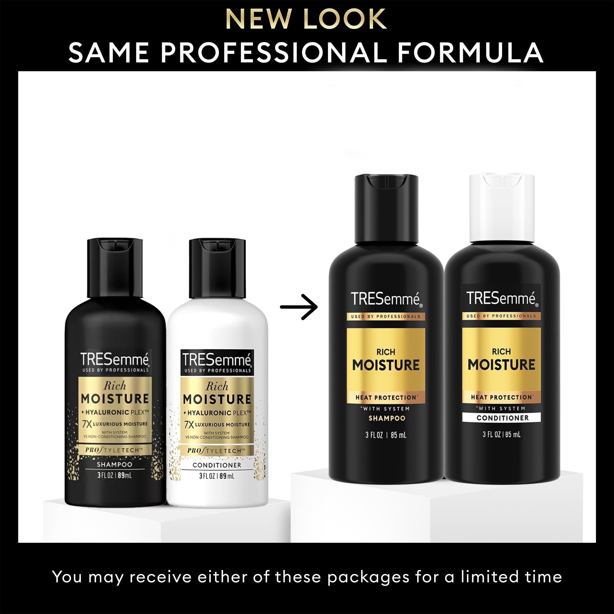 TRESemmé Travel Shampoo & Conditioner Set 3-Pack, 3 Oz Ea | Moisturizing Travel Hair Care Set with TSA-Friendly Bottles for Trips, Gym Bags and Vacations