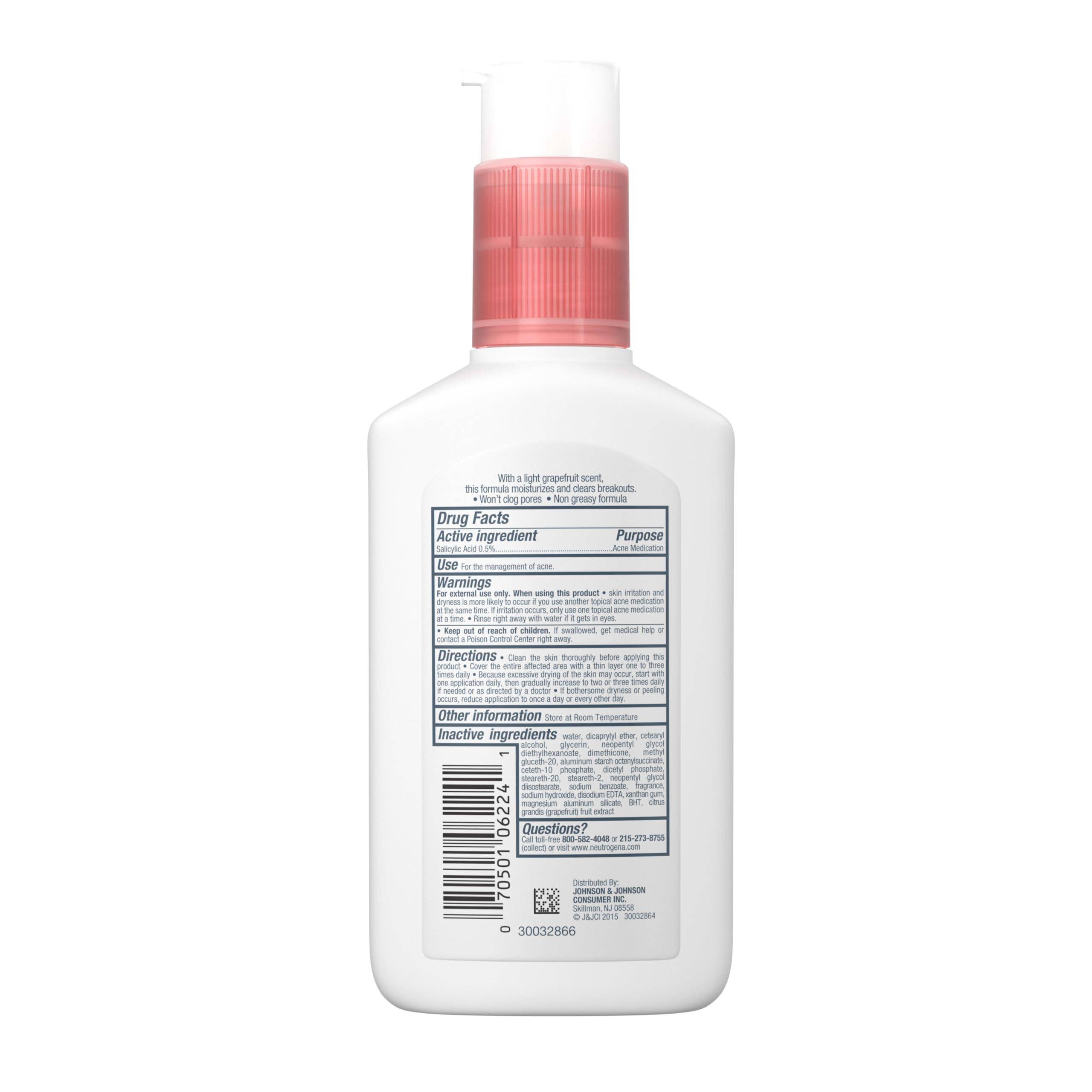 Buy now Neutrogena Oil Free Acne Moisturizer, .5% Salicylic Acid Acne Treatment, Pink Grapefruit Face Lotion for Breakouts, Non-Greasy & Non-Comedogenic, 4 fl. oz at indiglob india