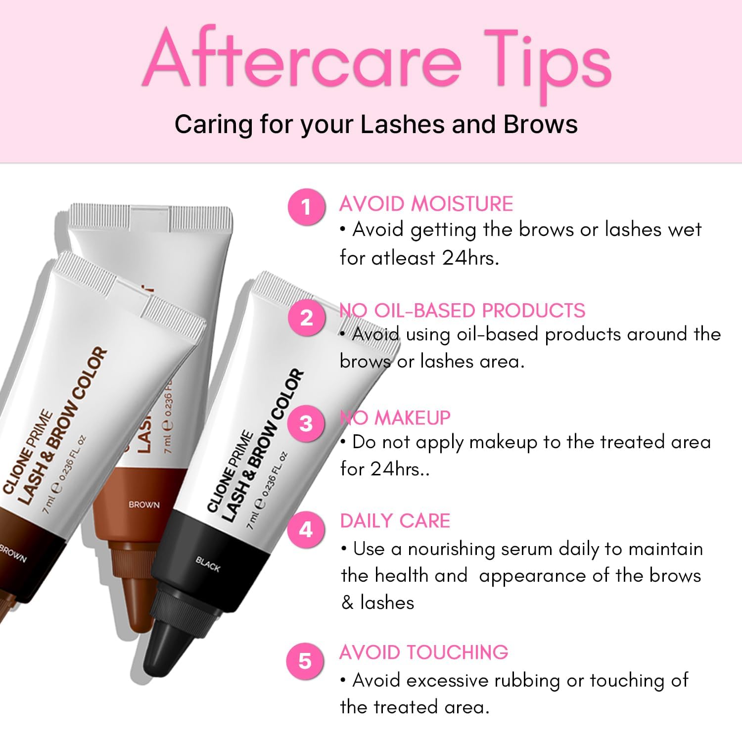Korean Lash & Brow Color Kit – Temporary Eyelash & Eyebrow Color, Dark Brown, Naturally Fades Within 1-2 Weeks, Gentle Vitamin C Formula
