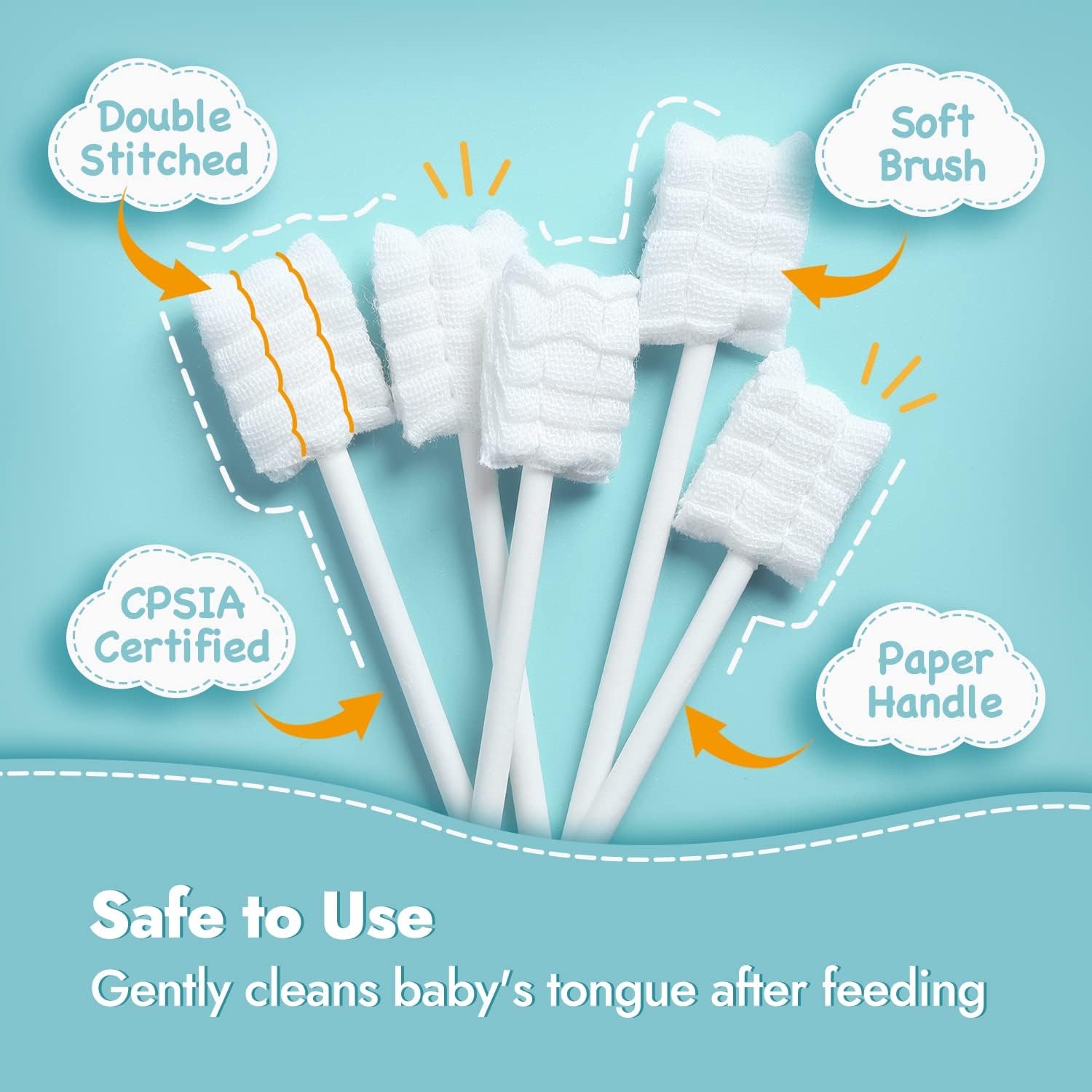 Buy now Papablic Baby Tongue Cleaner, Baby Oral Cleaner, Disposable Infant Mouth Cleaner Newborn, Upgrade Gum Cleaner with Paper Handle or Infants Ages 0-2 Years, 40 Pack at indiglob india