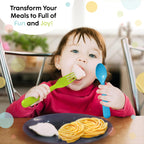 PLASKIDY Plastic Toddler Utensils Set of 12 Kids Utensils Forks and Spoons - BPA FREE/Dishwasher Safe Toddlers Silverware Set Brightly Colored Children's Safe Flatware Cutlery Set