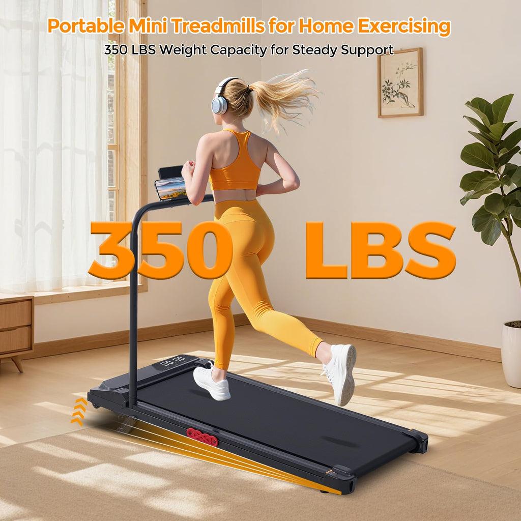 KASSADIN Electric Walking Pad Treadmill with Handle Bar Incline for Home