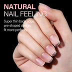Premium imported AILLSA Short Almond Nail Tips in 450PCS, featuring a super thin back edge for a perfect fit.