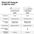 HP DeskJet 2855e Wireless All-in-One Color Inkjet Printer, Scanner, Copier, Best-for-home, 3 month Instant Ink trial included. This printer is only 2.4 ghz capable. (588S5A)