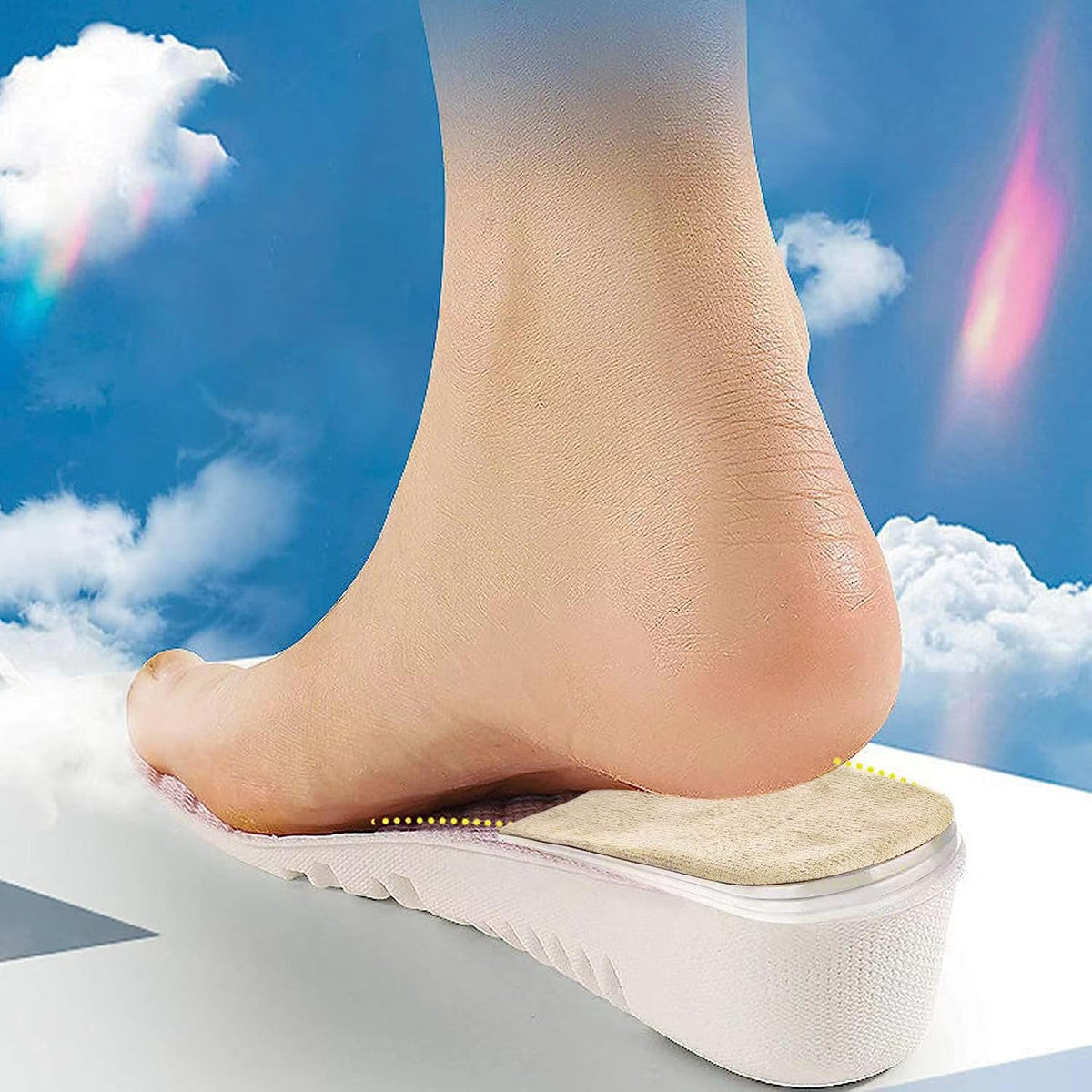 AccEncyc Adjustable Heel Lift Inserts 2 Pack Soft Silicone Height Increase Insoles Heel Lifts for Shoes 1/4" to 1" - 4 Layers