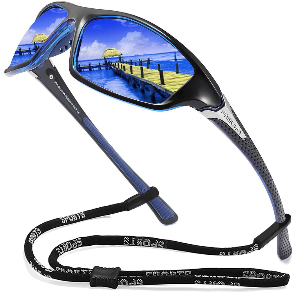 Buy now FAGUMA Sports Polarized Sunglasses For Men Cycling Driving Fishing UV400 Protection at indiglob india