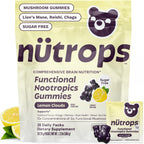 Nutrops Nootropics Mushroom Gummies for Brain Health, Sugar Free 28 ct | 1000mg of Mushrooms Including Lion's Mane, Chaga, Reishi, Cordyceps