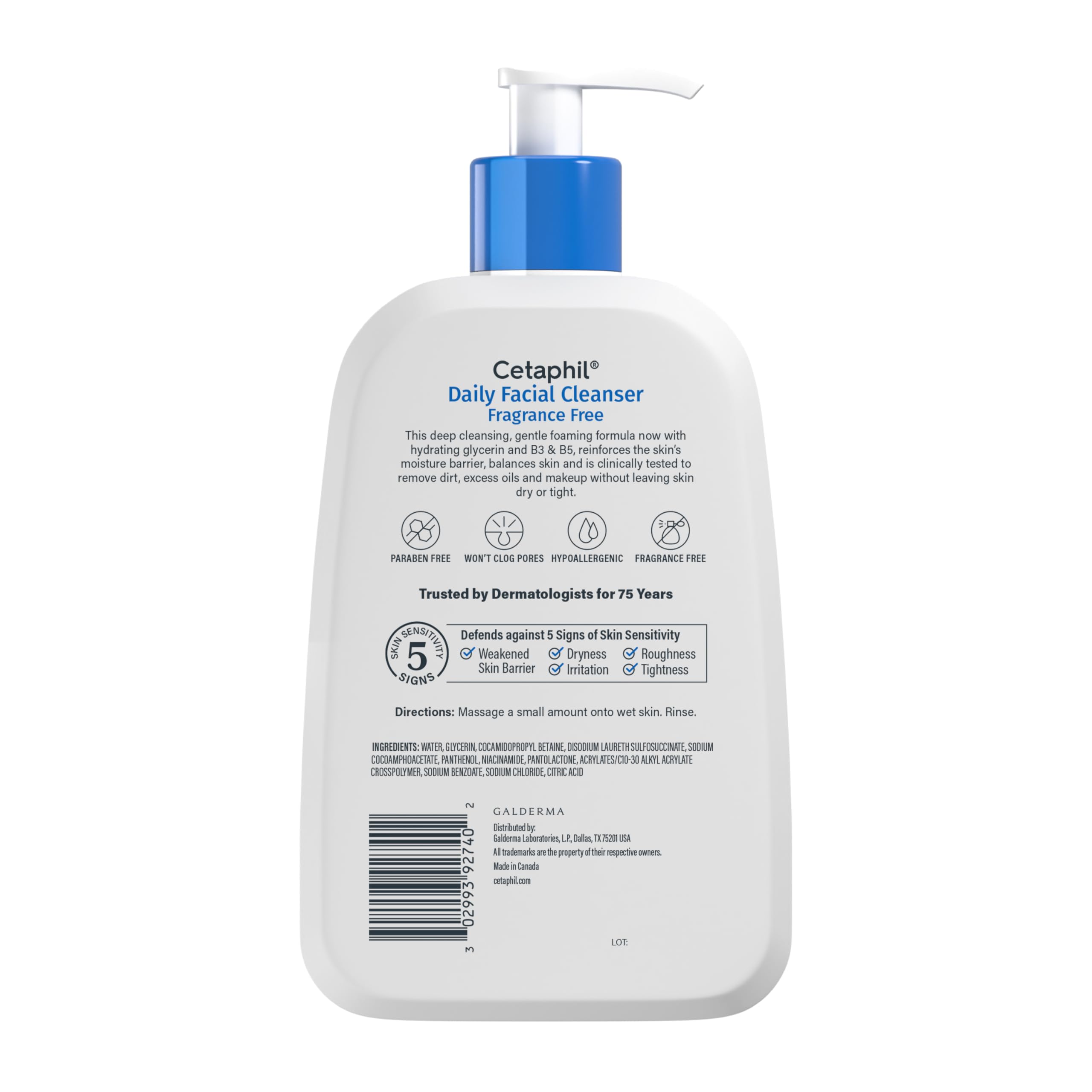 Cetaphil Daily Facial Cleanser, Oily & Combination Skin, 16oz | Fragrance-Free, Soap-Free, Hypoallergenic, Sensitive To Oily Skin, Combination Skin, Dermatologist Recommended
