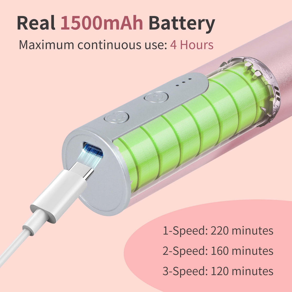 APRELM Rechargeable Electric Foot Callus Remover with 3-Sizes 120Pcs Sandpaper Discs, Professional 900RPM 3-Speed Control Aluminum Electric Foot File for Dead Skin (E3 Rose Pink)