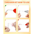 FIVEIZERO Needle Threaders Kit – 24 PCS Needle Threader for Hand Sewing,4 Type Simple Needle Threaders for Needles,Needle Threader for Sewing Machine & Embroidery Floss with Clear Storage Box