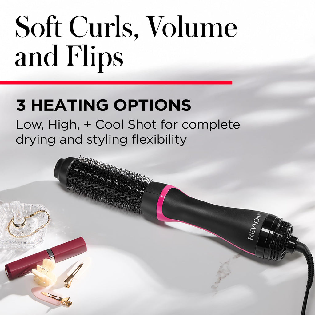 REVLON One-Step Root Booster Round Brush Hair Dryer and Styler, 1.5" Barrel