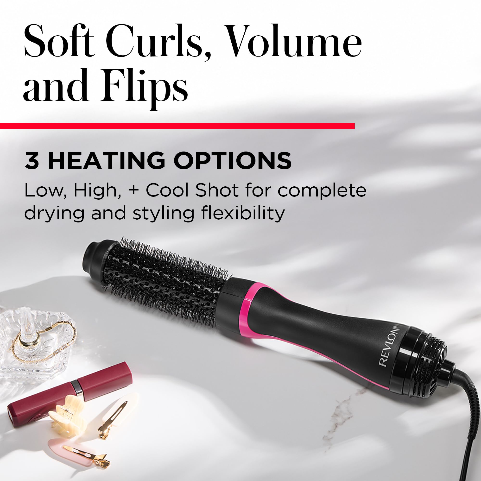 REVLON One-Step Root Booster Round Brush Hair Dryer and Styler, 1.5" Barrel