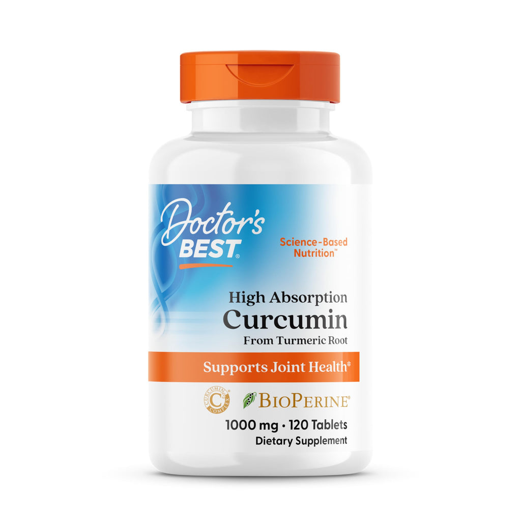 Doctor's Best Turmeric Curcumin Supplement 1000mg, Non GMO, 120 Tablets