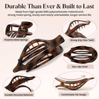 Set of 4 large flat hair clips designed for women, featuring sturdy springs, non-slip grip, and durable materials. Verified by CuratCart.