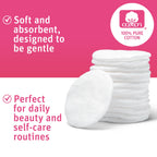 Medline Simply Soft Cotton Rounds (300 Count), 100% Cotton Absorbent and Textured Cotton Pads, Lint-Free