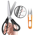 HAALII Shears Comfort Grips Crafts Zig Zag Cut Sewing Scissors, Professional Handheld Dressmaking, Pinking Shears, Zig Zag Craft Scissors Decorative Edge, Pinking Shears for Fabric Cutting