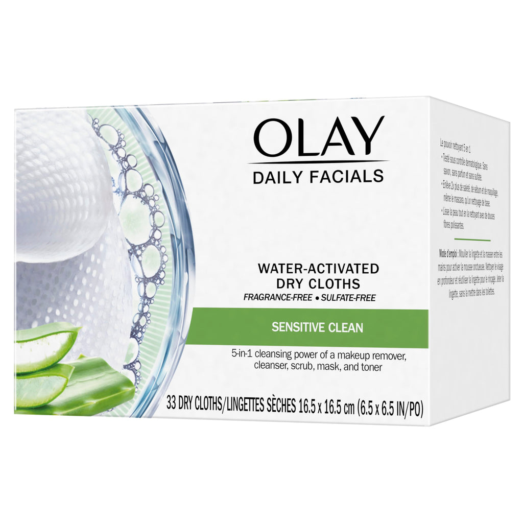 Buy now Olay Eye Makeup Remover Wipes, Daily Facials Gentle Face Cleanser for Sensitive Skin, Alcohol and Fragrance Free, Soft Face Wash Towels, Travel Essentials for Women, Dry Cloths, 99 ct (3 X 33ct) at indiglob india