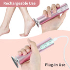 APRELM Rechargeable Electric Foot Callus Remover with 3-Sizes 120Pcs Sandpaper Discs, Professional 900RPM 3-Speed Control Aluminum Electric Foot File for Dead Skin (E3 Rose Pink)