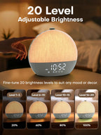 Sunrise Alarm Clock, White Noise Sound Machine, Sunlight Alarm Clocks for Bedrooms, 9 Natural Wake Up RGB Night Light, 30 Soothing Sounds for Heavy Sleepers, Baby, Kids, Adults
