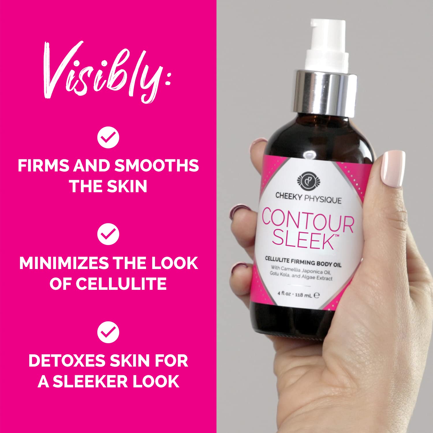 Buy now Contour Sleek Cellulite Smoothing Oil - Intensive Anti Cellulite Skin Tightening & Firming Body Oil with Gotu Kola - Natural Detox Oil for Cupping Massage or Lymphatic Drainage Treatment at indiglob india