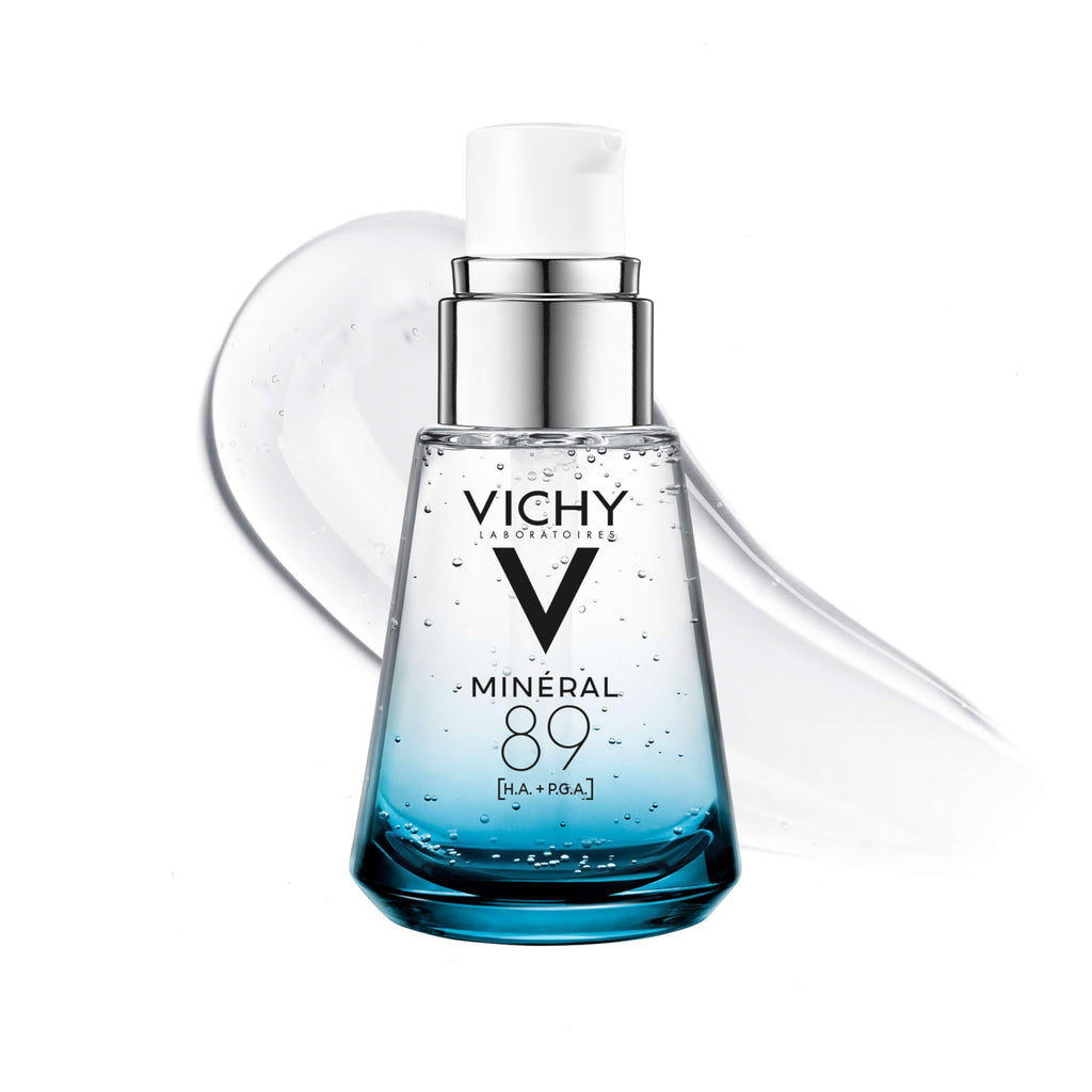 Vichy Mineral 89 Booster, Pure Hyaluronic Acid Serum for Face with Polyglutamic Acid for Skin Barrier Repair, Plumps & Hydrates, Lightweight Hydrating Serum, Oil-Free, Non-Sticky