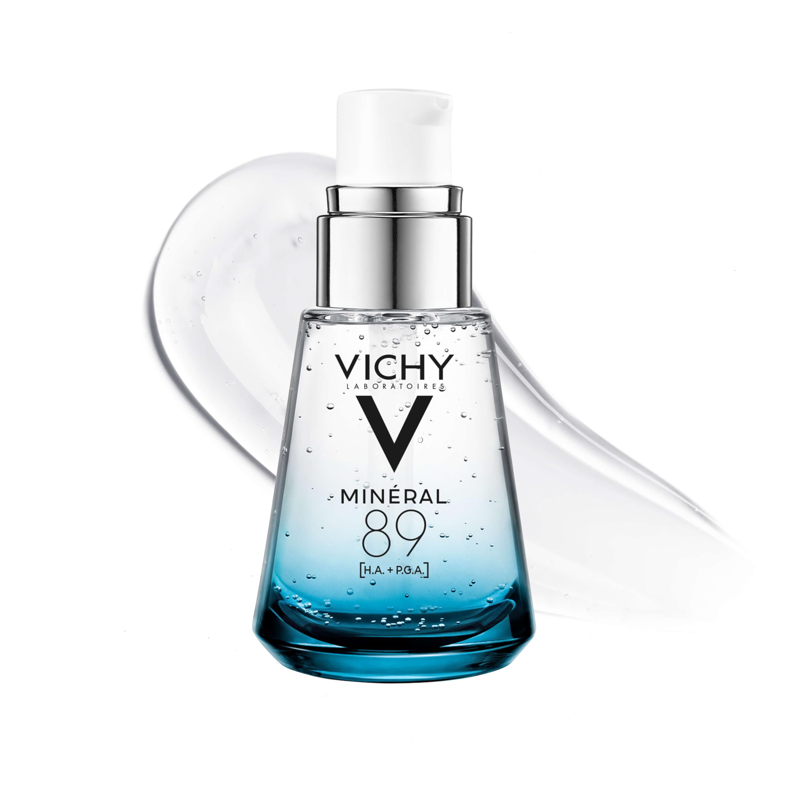 Vichy Mineral 89 Booster, Pure Hyaluronic Acid Serum for Face with Polyglutamic Acid for Skin Barrier Repair, Plumps & Hydrates, Lightweight Hydrating Serum, Oil-Free, Non-Sticky
