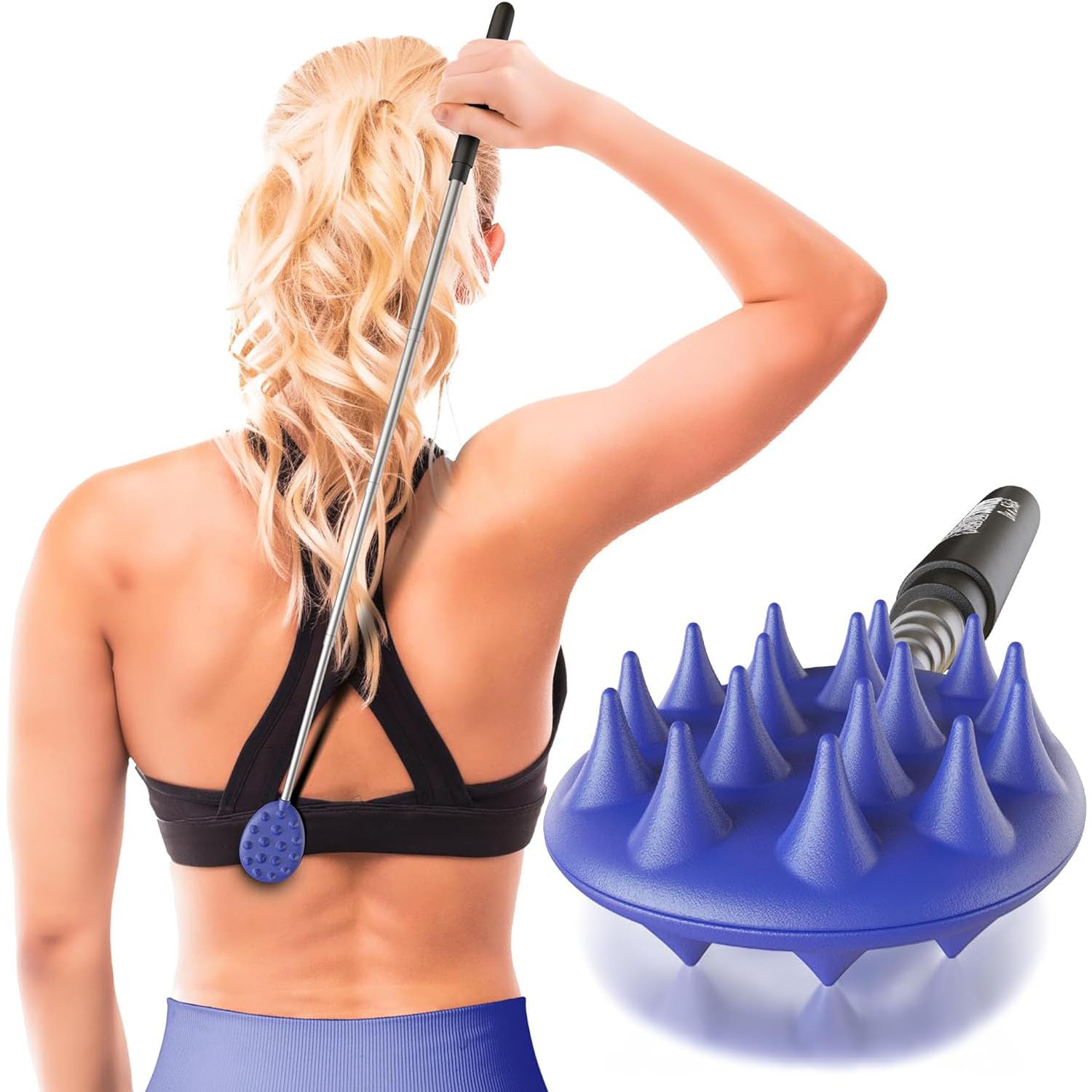 Buy now Cactus Scratcher Extendable Telescopic Back Scratcher - Extends 29" Long Double Sided Retractable Scratching Tool for Hand, Neck, Head, and Body - Universal Gift for Family, Pets, and Friends, Black Extendable Original Stick Blue at indiglob india