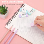 SKYDUE Cute Mechanical Pencils Set, 0.5mm & 0.7mm Mechanical Pencils, 360PCS HB Lead Refills, 4PCS Pastel Erasers, Pastel Aesthetic School Supplies for Writing, Drawing and Sketching