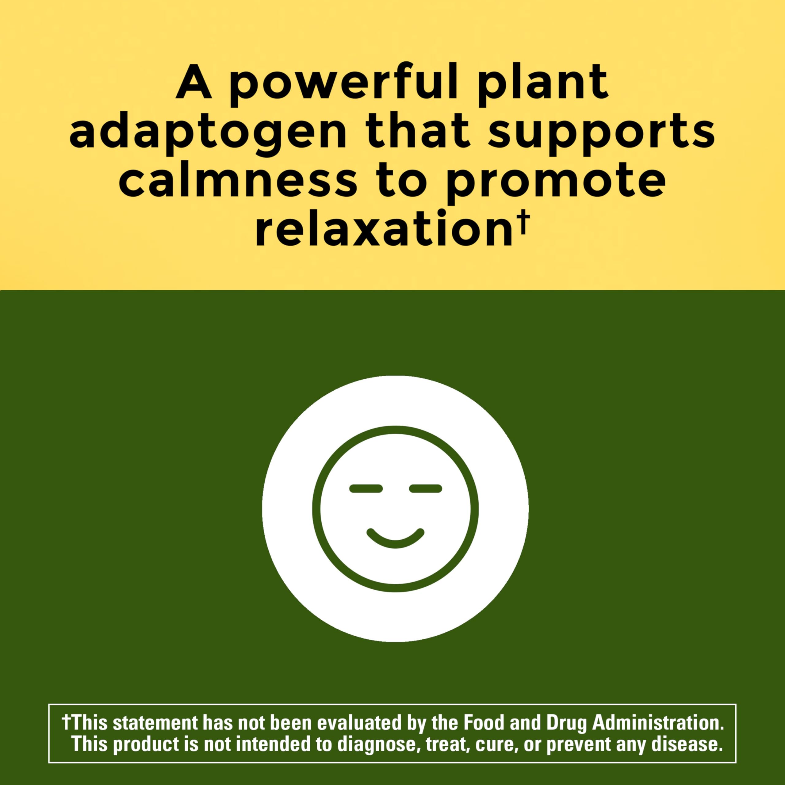 Nature Made Ashwagandha Capsules 125mg for Stress Support, 60 Capsules | Ashwagandha Supplements with Clinically Studied Sensoril Ashwagandha, Herbal Supplement for Men and Women, 60 Day Supply