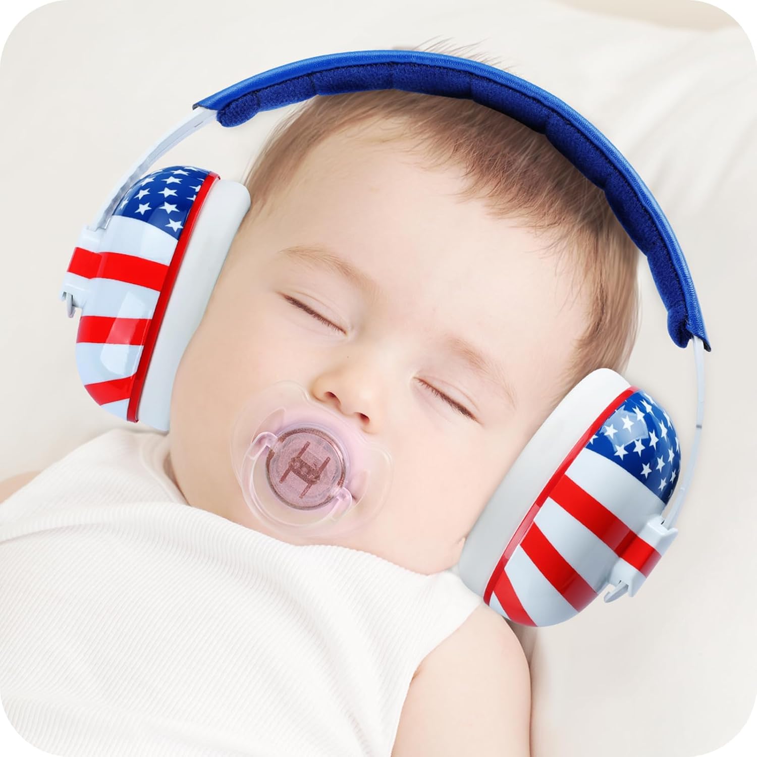 Buy now Mumba Baby Ear Protection Noise Cancelling Headphones - Earmuffs for Babies and Toddlers - Ages 3-24+ Months Star Flag at indiglob india