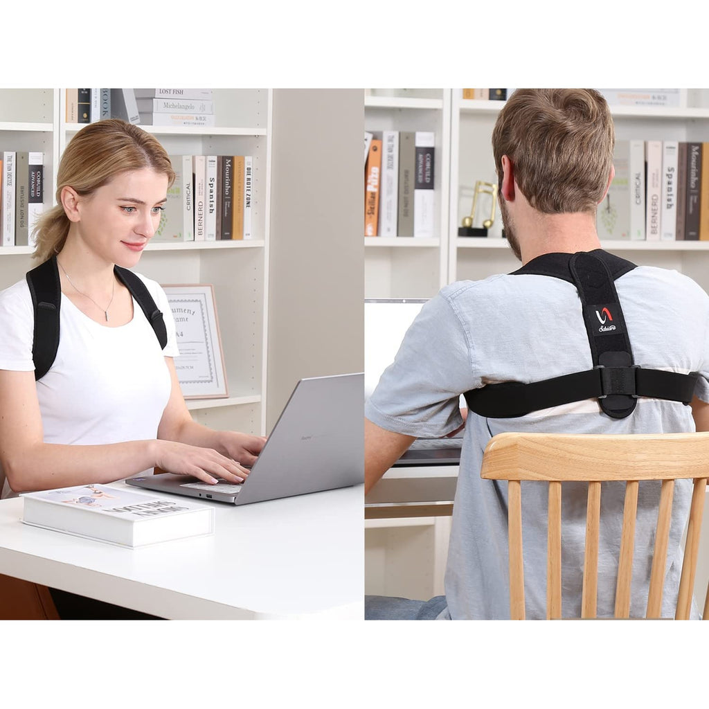 Schiara Posture Corrector for Men and Women, Comfortable Upper and Back Brace, Adjustable Back Support for Back, Shoulder and Neck