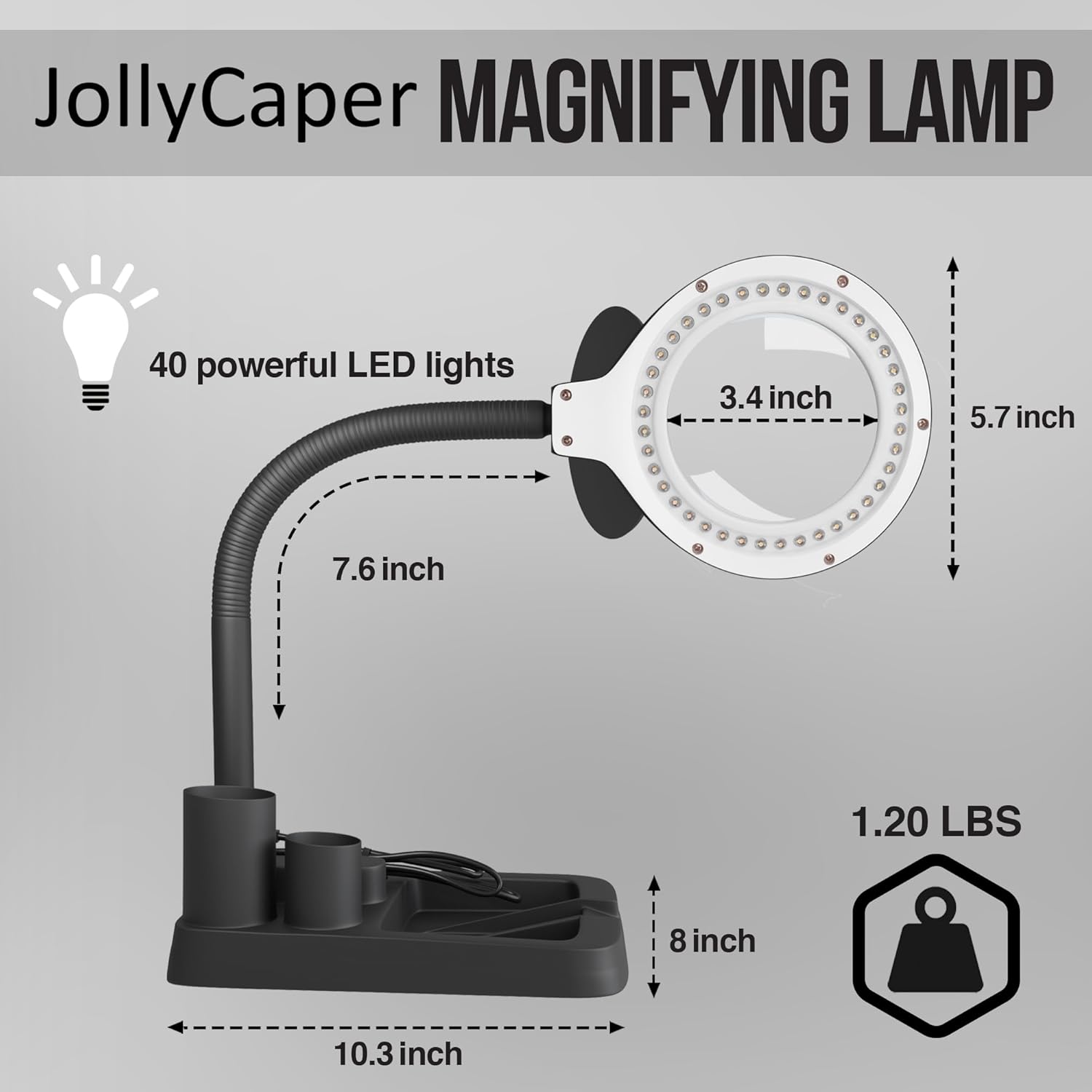 Buy now Magnifying Glass with Light and Stand-5X 10X Magnifying Lamp, Magnifying Glass for Reading, Desk Lamp with Magnifier for Close Work (Black) at indiglob india